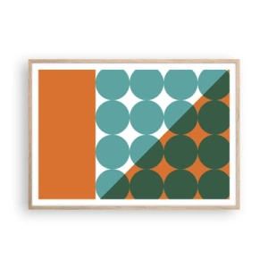 Pôster com moldura de carvalho claro - Para cima e na diagonal - 100x70 cm