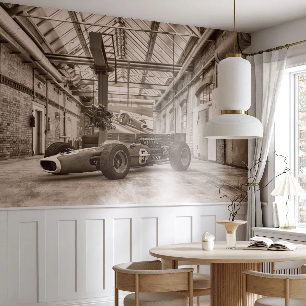 Papel de Parede Premium Sand - O descanso do vencedor - Fórmula 1, Retrô, Automotivo - 100x70 cm