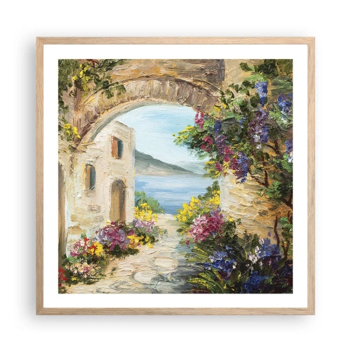 Pôster com moldura de carvalho claro - O encanto da província costeira - 60x60 cm