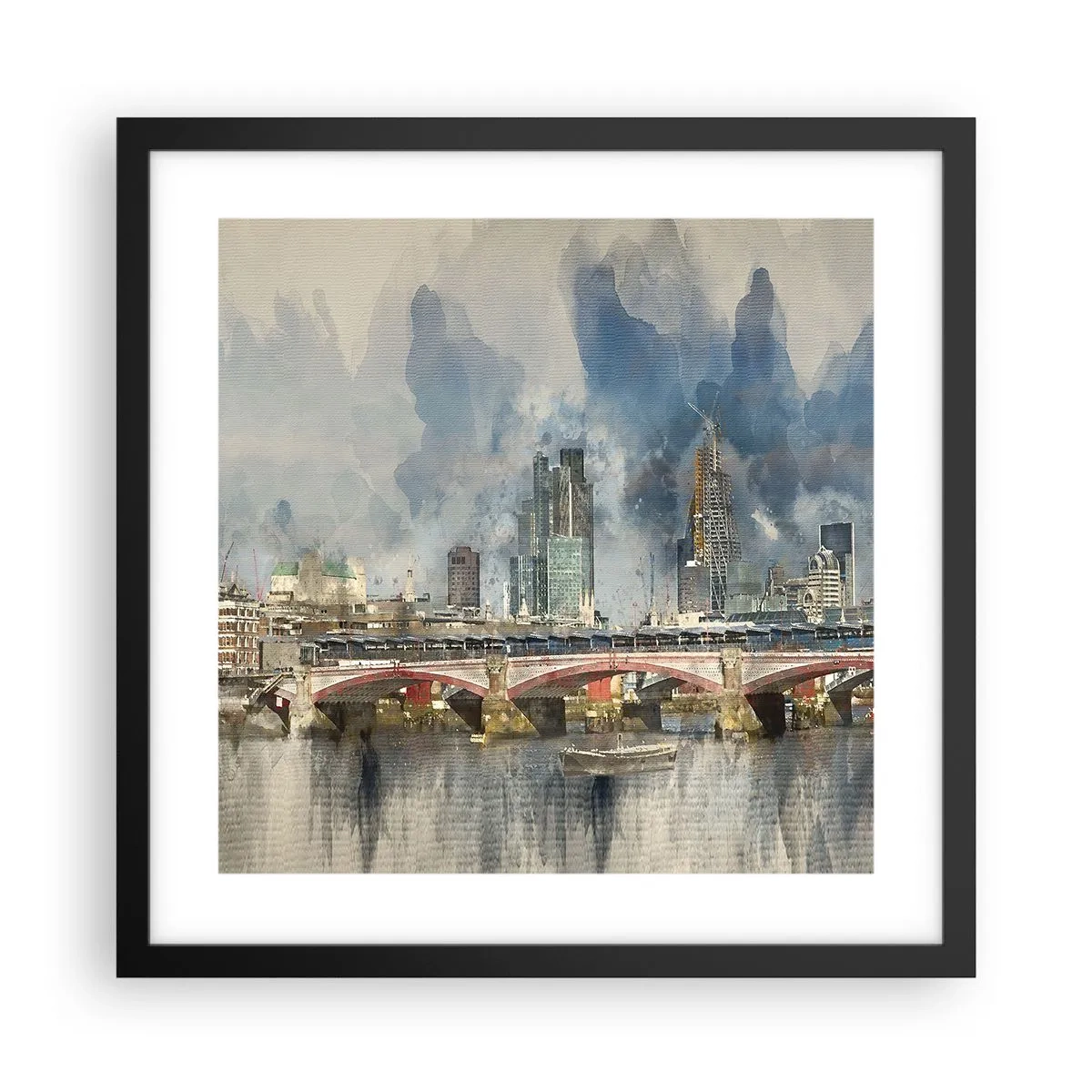 Pôster com moldura preta - Londres em toda a sua glória - 40x40 cm