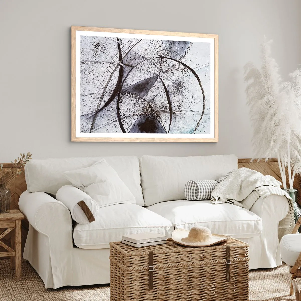 Pôster com moldura de carvalho claro - Fantasia futurista - 91x61 cm