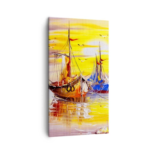 Quadro em tela - Um merecido descanso no porto - 45x80 cm