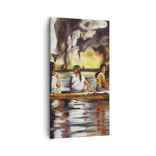 Quadro em tela - Num paraíso polinésio - 55x100 cm