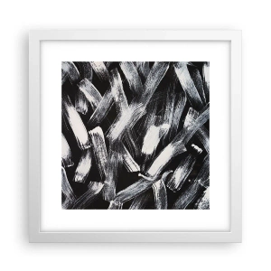 Pôster em moldura branca - Abstração no espírito industrial - 30x30 cm
