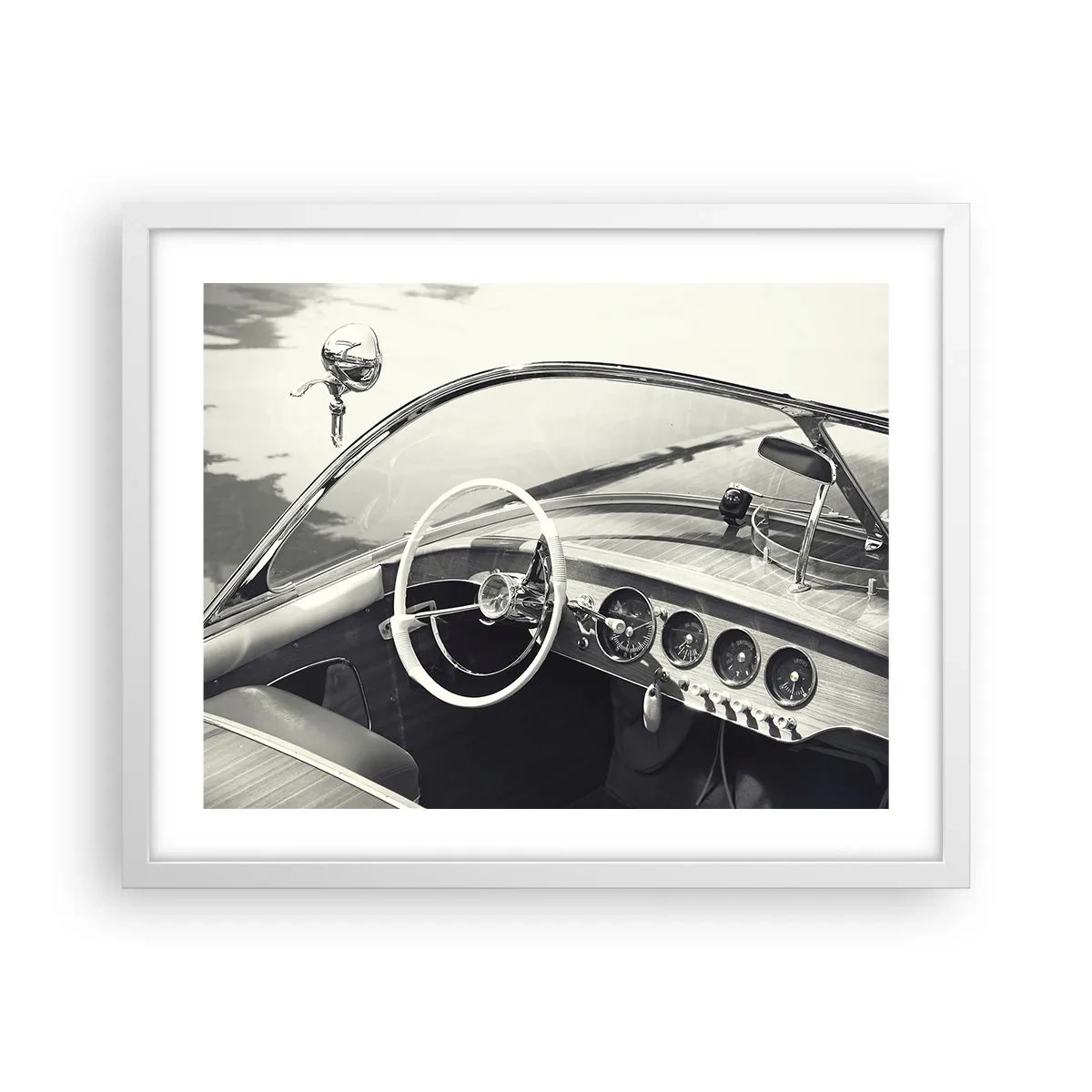 Pôster em moldura branca - Tempo para os ricos - 50x40 cm