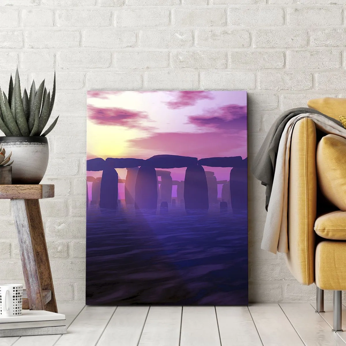 Quadro em tela - O mistério do amanhecer no nevoeiro - 45x80 cm
