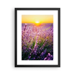 Pôster com moldura preta - Prado perfumado - 30x40 cm