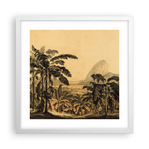 Pôster em moldura branca - num clima colonial - 40x40 cm