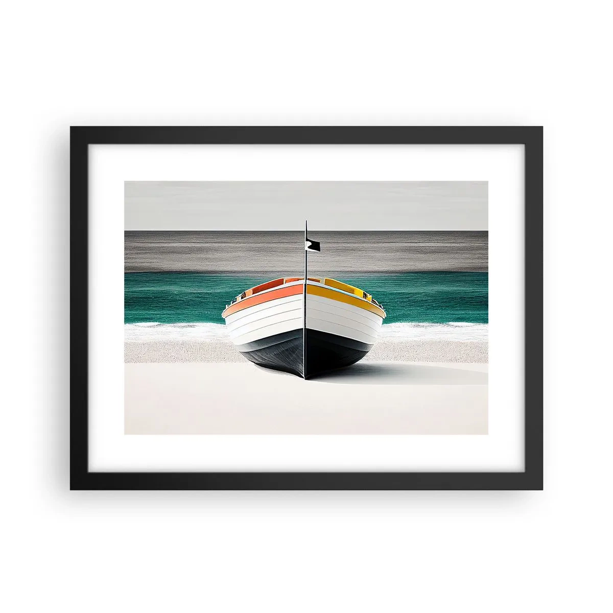 Pôster com moldura preta - No seu lugar - 40x30 cm