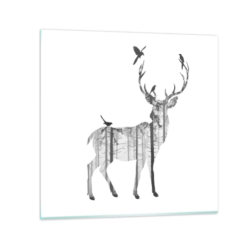 Quadro em vidro - Bom espírito da floresta - 70x70 cm