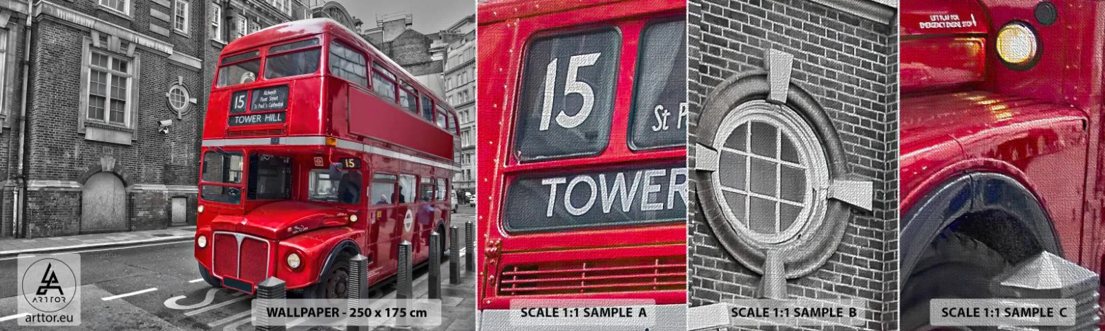 Amostra de papel de parede Premium Canvas - Sempre o mesmo - Cidade, Londres, Arquitetura - 100x30 cm