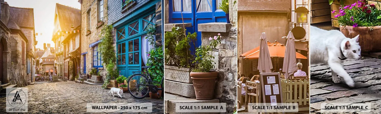 Amostra de papel de parede autocolante Deluxe Sticker - O espírito branco da cidade - Cidade, França, Arquitetura - 100x30 cm