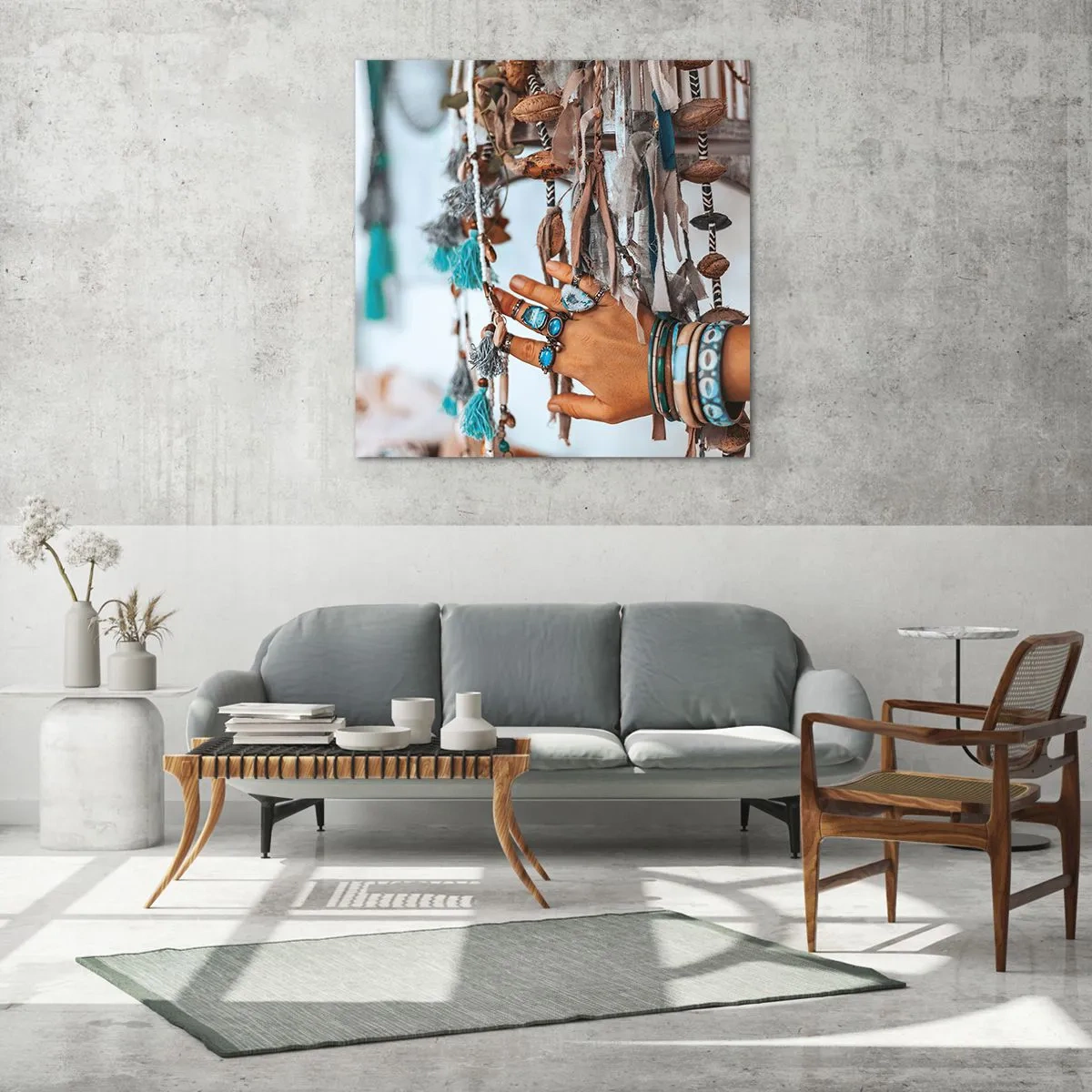 Quadro em vidro - Tesouros locais - 40x40 cm