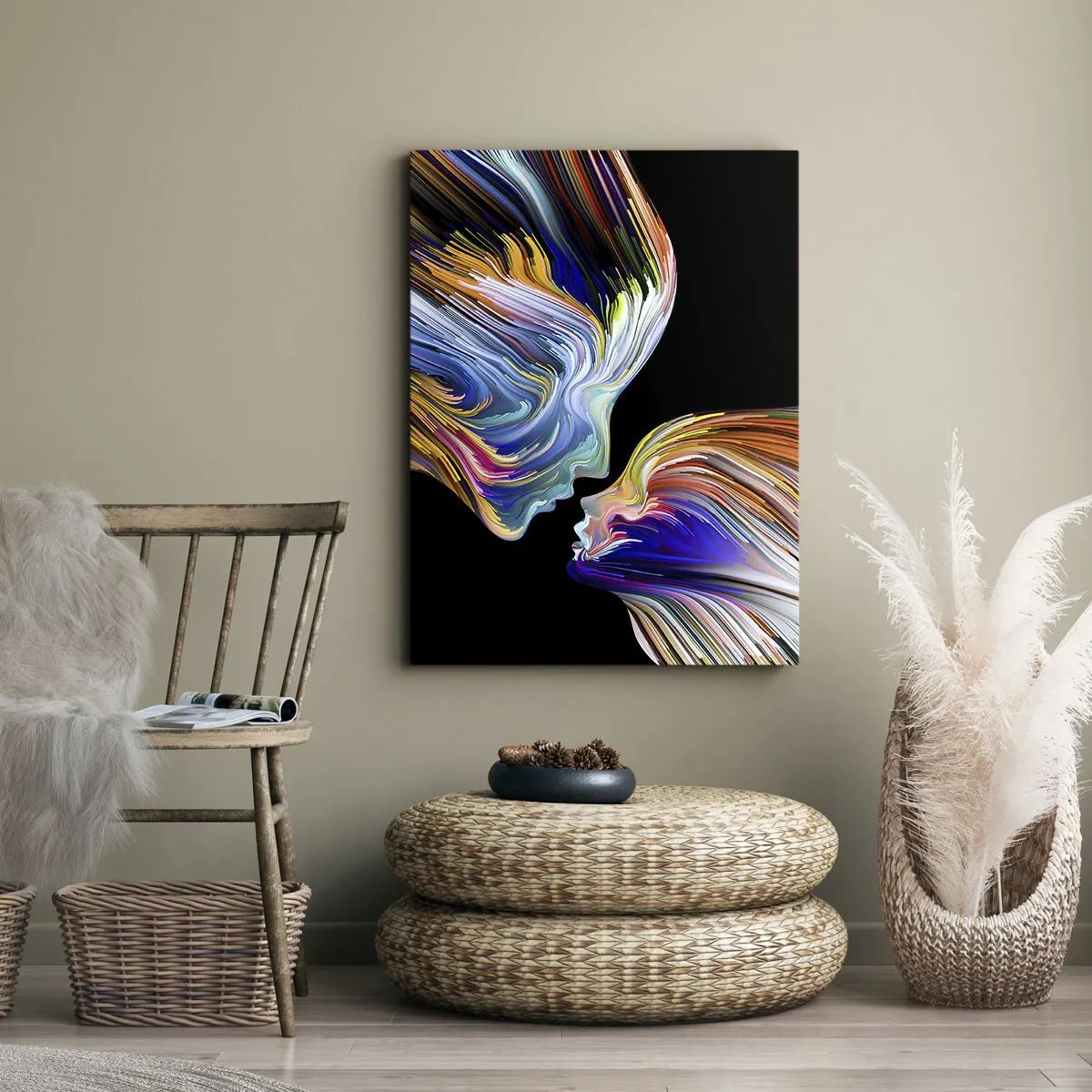 Quadro em tela - Fusão de energia e luz - 80x120 cm