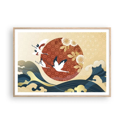 Pôster com moldura de carvalho claro - Conto de fadas japonês - 100x70 cm