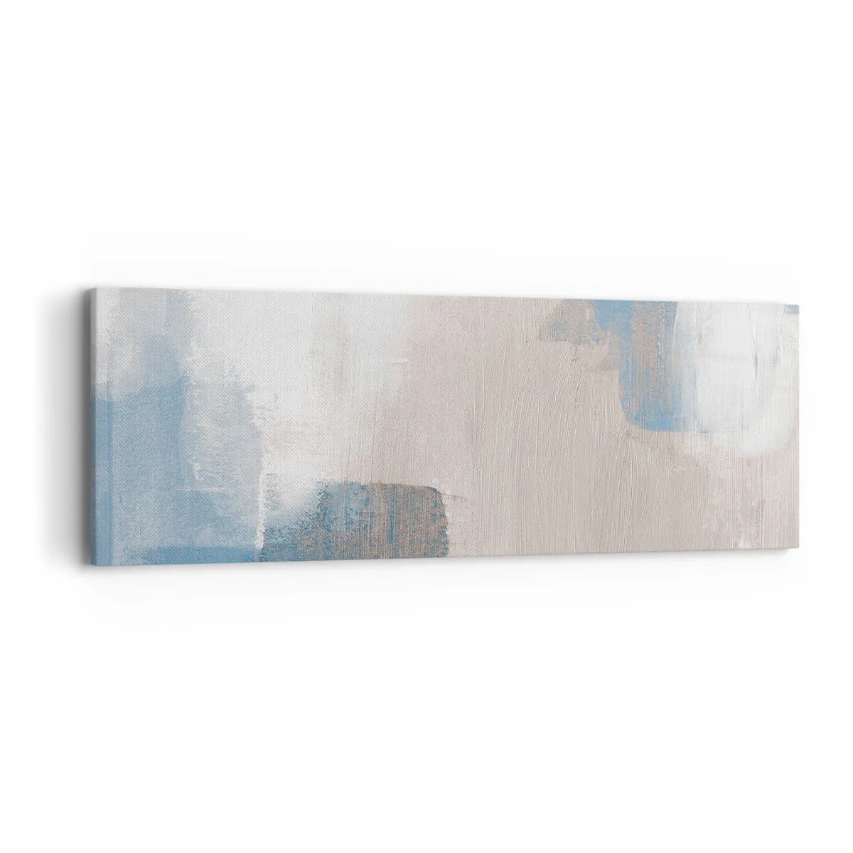 Quadro em tela - Abstração rosa atrás da cortina azul - 90x30 cm