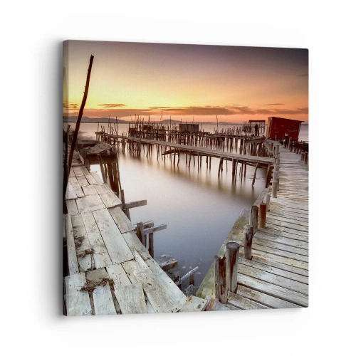Quadro em tela - Turismo autêntico, não fictício - 30x30 cm