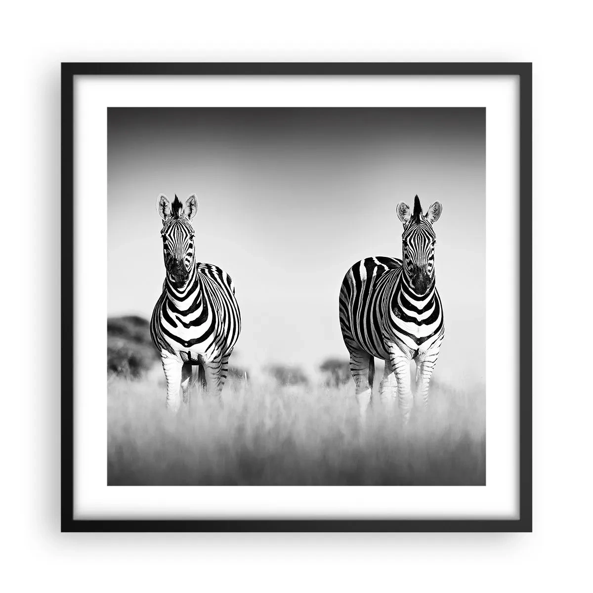 Pôster com moldura preta - De fato, o mundo é a preto e branco - 50x50 cm