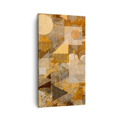 Quadro em tela - Estudo Cubista em Bronze - 45x80 cm