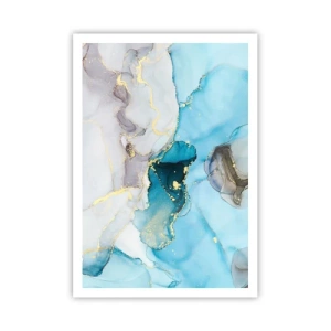 Pôster - Estudo do encontro do cinza e turquesa - 70x100 cm