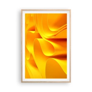 Pôster com moldura de carvalho claro - Como as ondas do sol - 61x91 cm