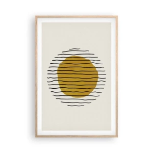 Pôster com moldura de carvalho claro - Abstração a tremer com o calor - 61x91 cm