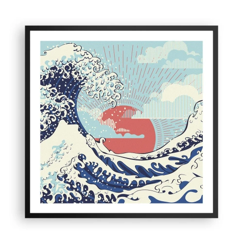 Pôster com moldura preta - Das inspirações japonesas - 60x60 cm