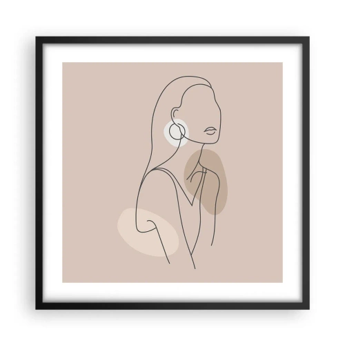 Pôster com moldura preta - Um ícone da feminilidade - 50x50 cm