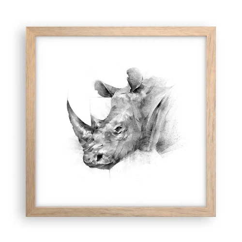 Pôster com moldura de carvalho claro - Retrato africano - 30x30 cm