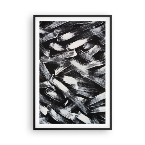 Pôster com moldura preta - Abstração no espírito industrial - 61x91 cm
