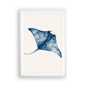 Pôster em moldura branca - A vida em azul - 61x91 cm