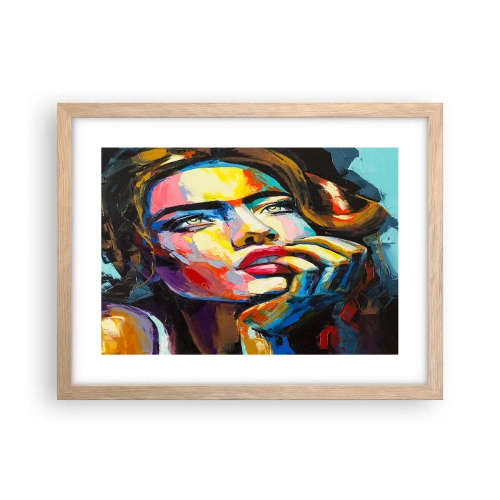Pôster com moldura de carvalho claro - Sonhos como pássaros voando no céu - 40x30 cm