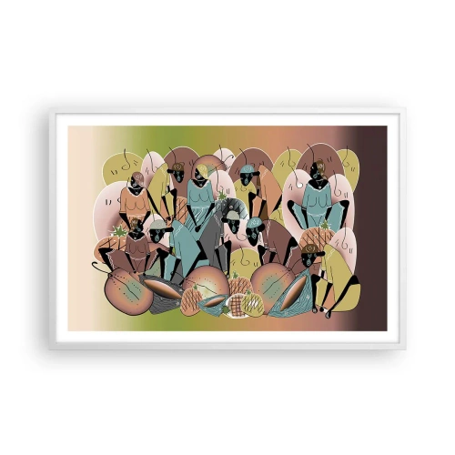 Pôster em moldura branca - Uma grande festa se aproxima - 91x61 cm