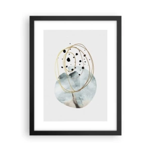 Pôster com moldura preta - No abraço ao espaço - 30x40 cm