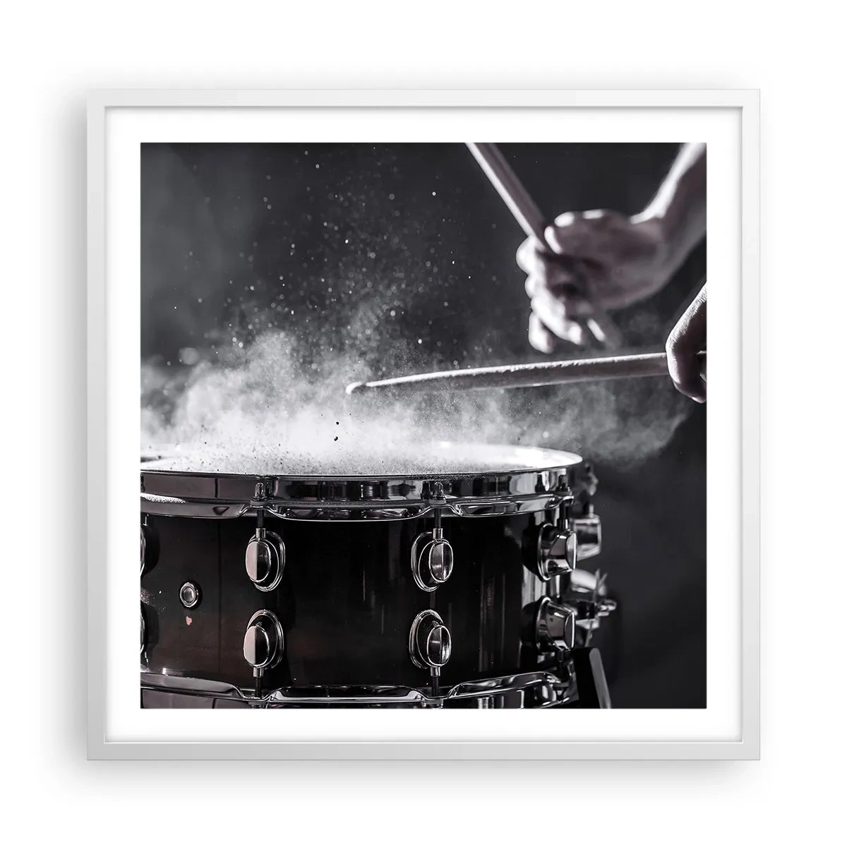 Pôster em moldura branca - Pulso da música - 60x60 cm