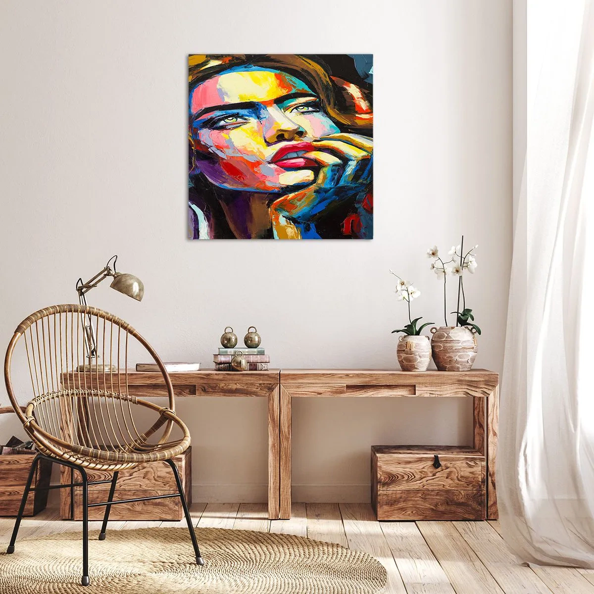 Quadro em tela - Sonhos como pássaros voando no céu - 40x40 cm