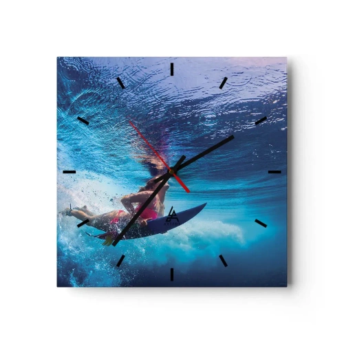 Relógio de parede - Relógio em vidro - Profundidade da alegria - 30x30 cm