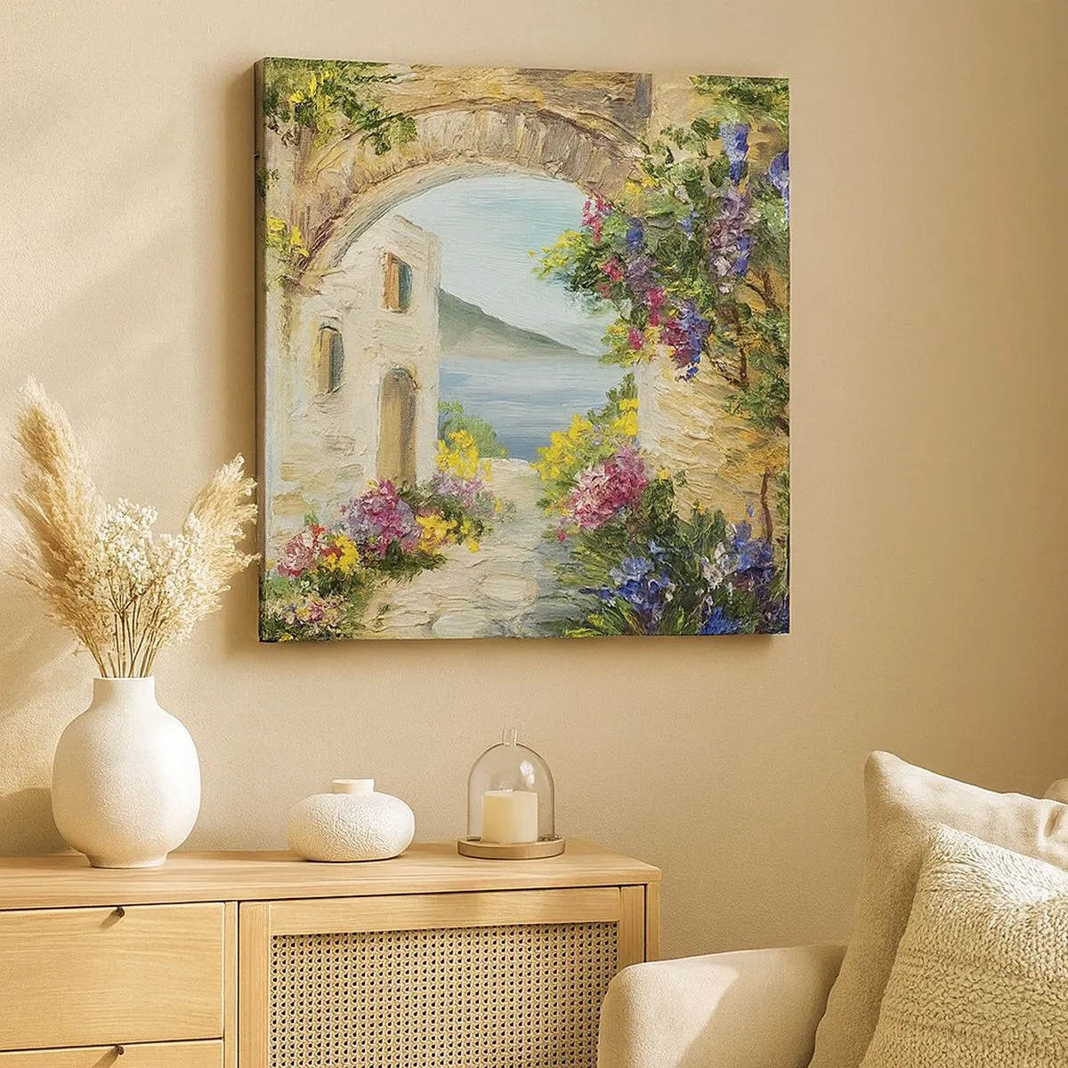 Quadro em tela - O encanto da província costeira - 30x30 cm