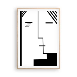 Pôster com moldura de carvalho claro - Apenas um beijo - 70x100 cm