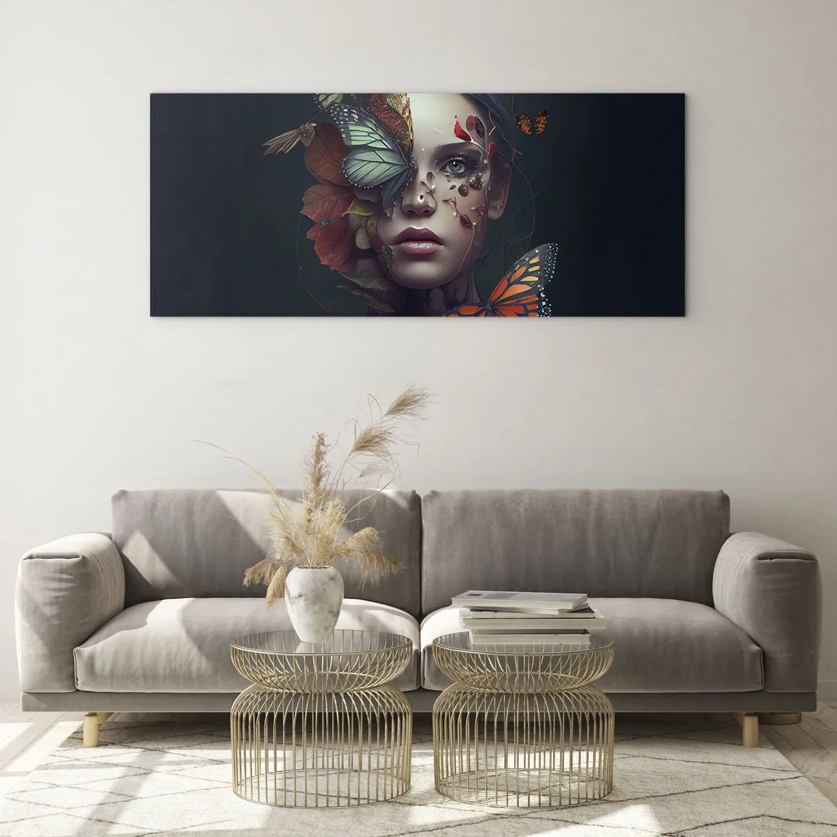 Quadro em vidro - Uma metamorfose maravilhosa - 140x50 cm