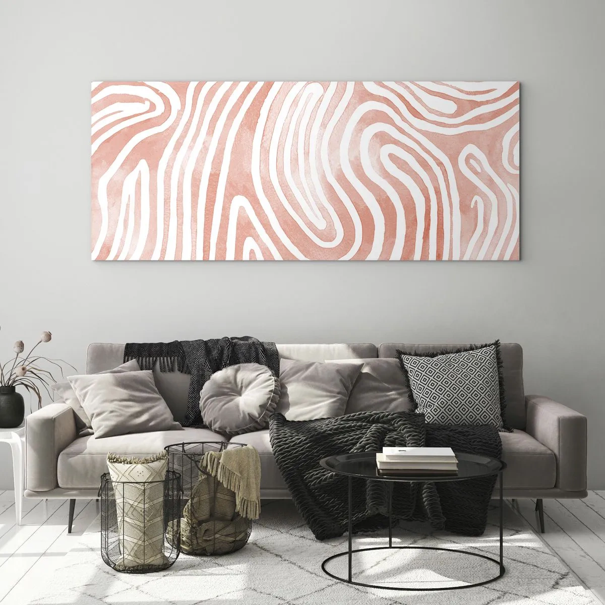 Quadro em vidro - No labirinto de corais - 100x40 cm