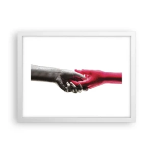 Pôster em moldura branca - Juntos, mas diferentes - 40x30 cm