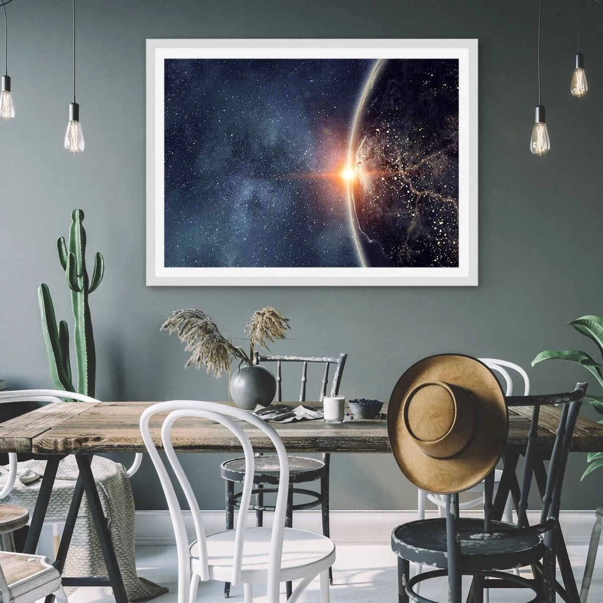 Pôster em moldura branca - Numa nova perspetiva - 40x30 cm