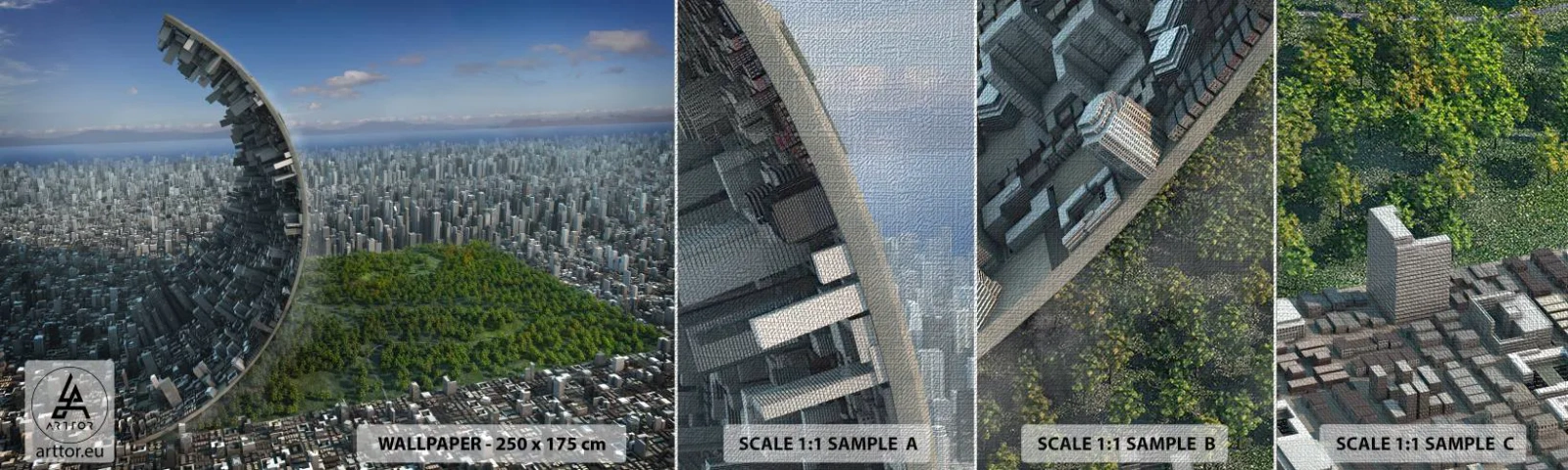 Amostra de papel de parede Premium Canvas - A natureza é eterna - Abstração, Arquitetura, Projeto - 100x30 cm