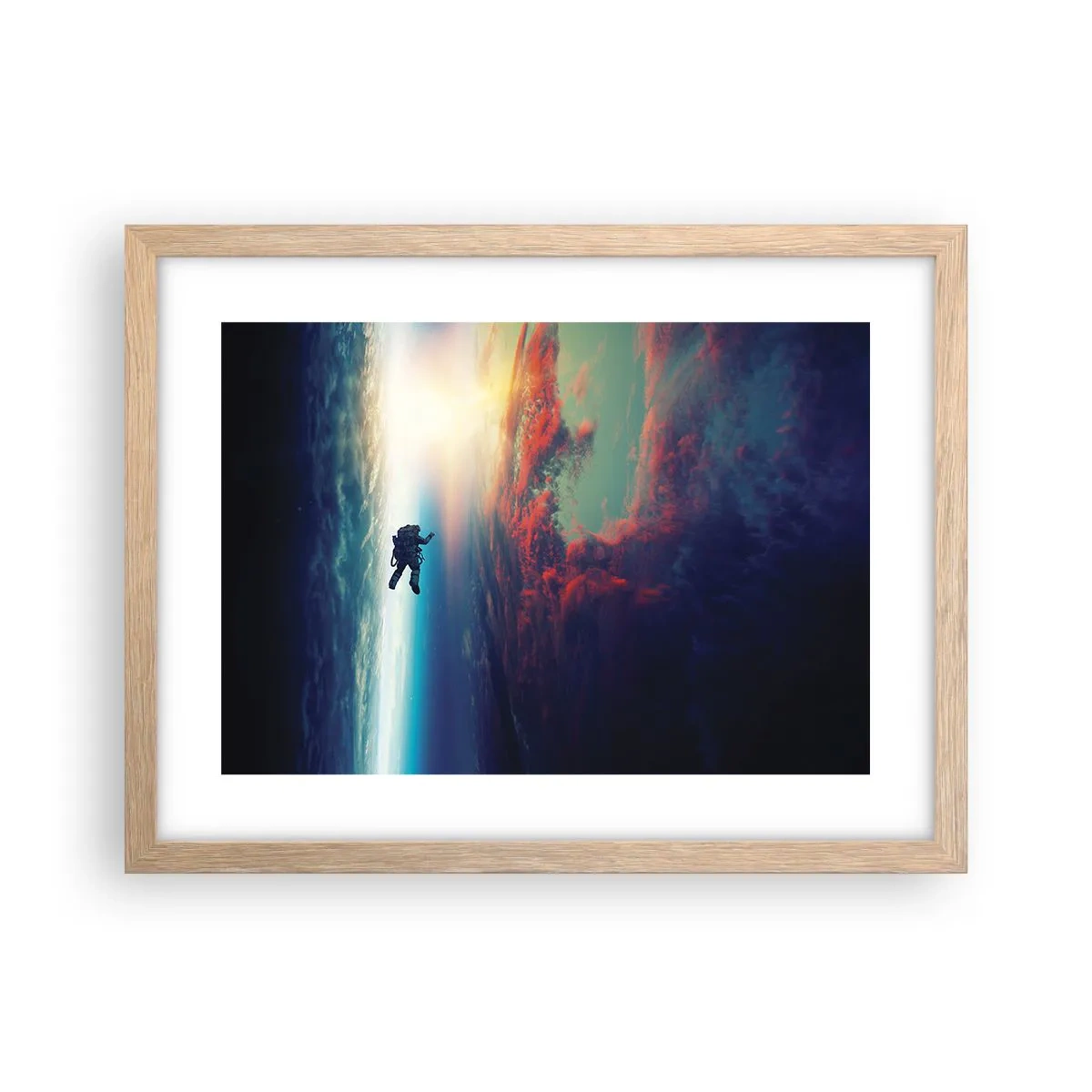 Pôster com moldura de carvalho claro - Enfrentando o universo - 40x30 cm
