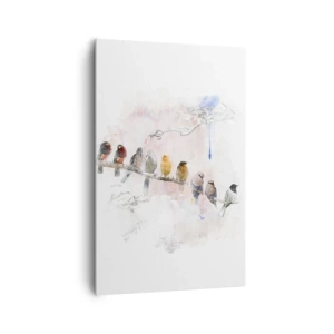 Quadro em tela - Reunião alada - 80x120 cm