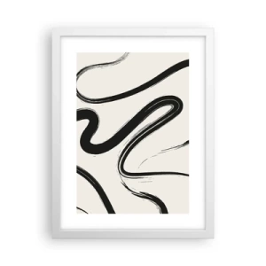 Pôster em moldura branca - Capricho preto e branco - 30x40 cm