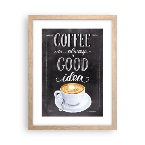 Pôster com moldura de carvalho claro - Claro! - 30x40 cm