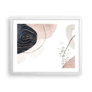 Pôster em moldura branca - Tudo flui - 50x40 cm