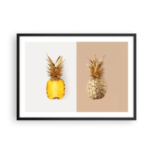 Pôster com moldura preta - Ananás para nós - 70x50 cm